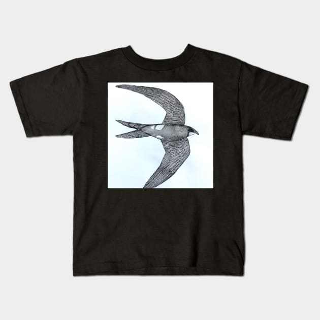 Swallow in ink Kids T-Shirt by MyCraftyNell